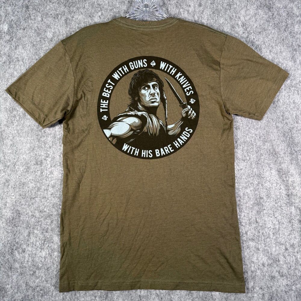 Zero Foxtrot T Shirt Mens Size Small Green Short Sleeve With His Bare Hands - Picture 8 of 8